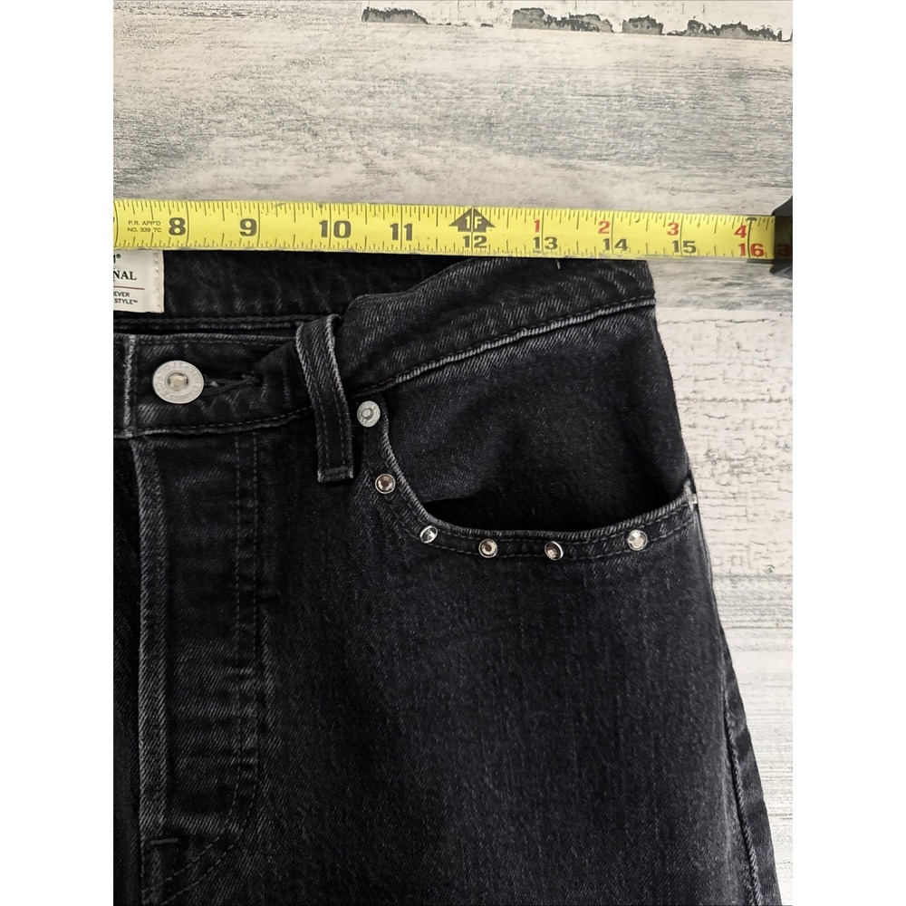 Levi's High Rise Black Straight Leg Jeans - Picture 10 of 13